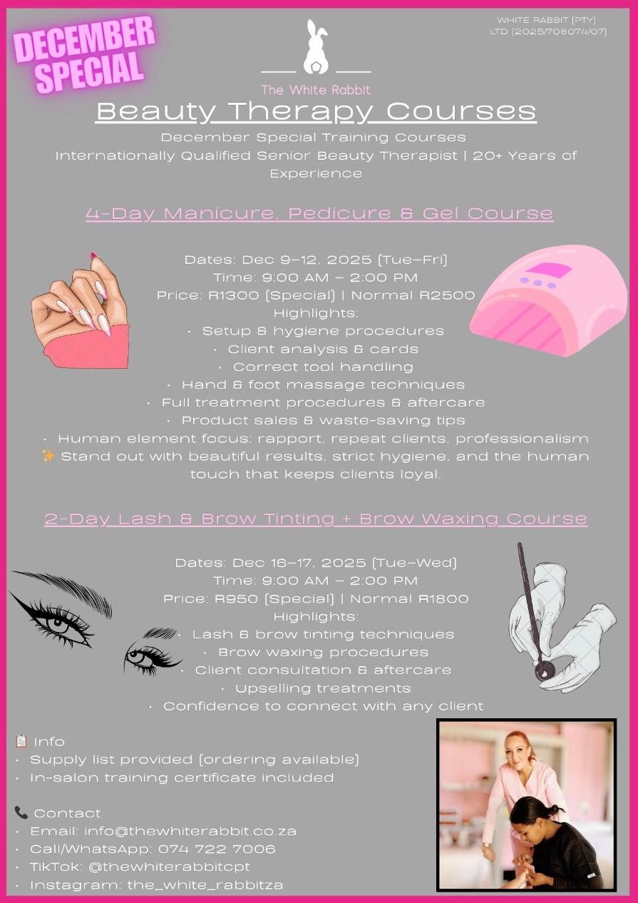 December Special training courses flyer